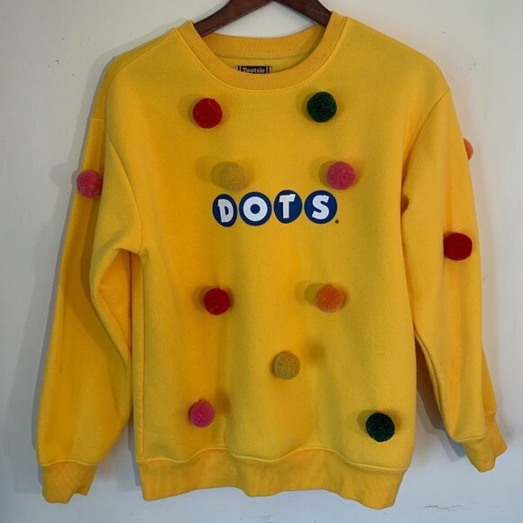 Forever 21 Sweaters - Classic Retro Candy DOTS Yellow Pom Pom Sweatshirt Pullover Sweater S HAS PILING